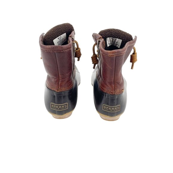 Sperry Saltwater Brown Leather Waterproof Rubber Rain Duck Boots Womens Size 5.5 - Picture 3 of 7